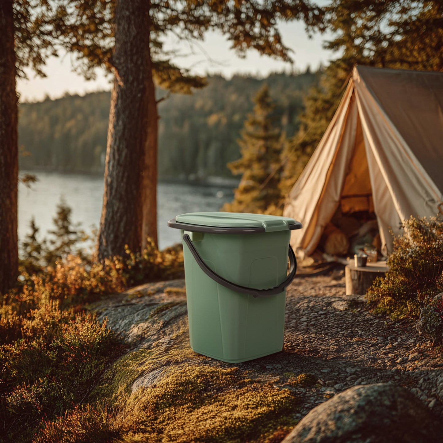 GreenBlue Tourist toilets – GreenBlue GB320GG tourist toilet, green and gray – image 7