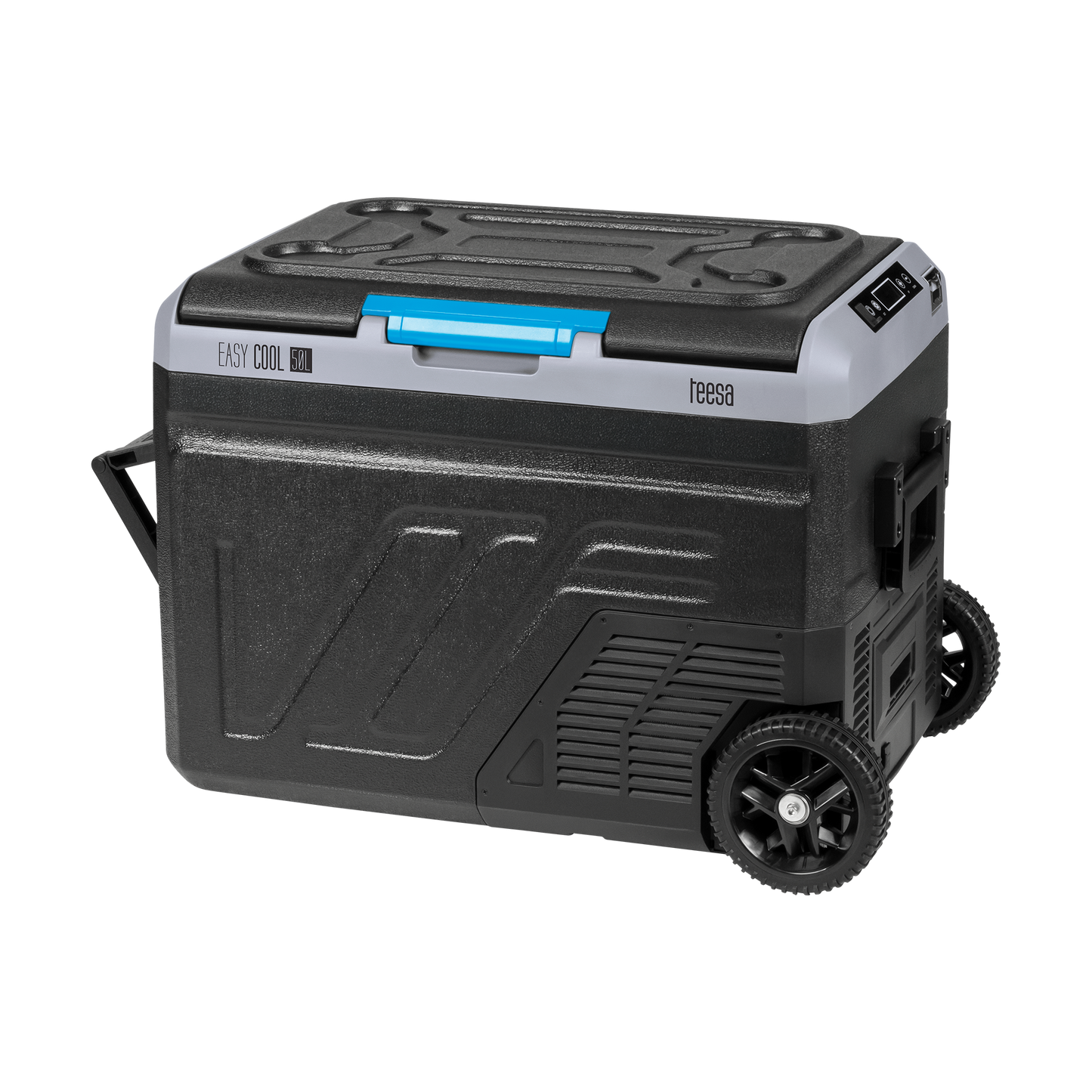 Teesa TEESA Professional Compressor-Based Portable Refrigerator with Freezing Function, 50L, DC 12/24 V, AC 230 V, large wheels and a sturdy handle, Bluetooth, battery-powered option