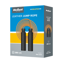 Rebel Leather boxing jump rope with foam handle and metal bearing, 280 cm, adjustable, REBEL ACTIVE – image 4