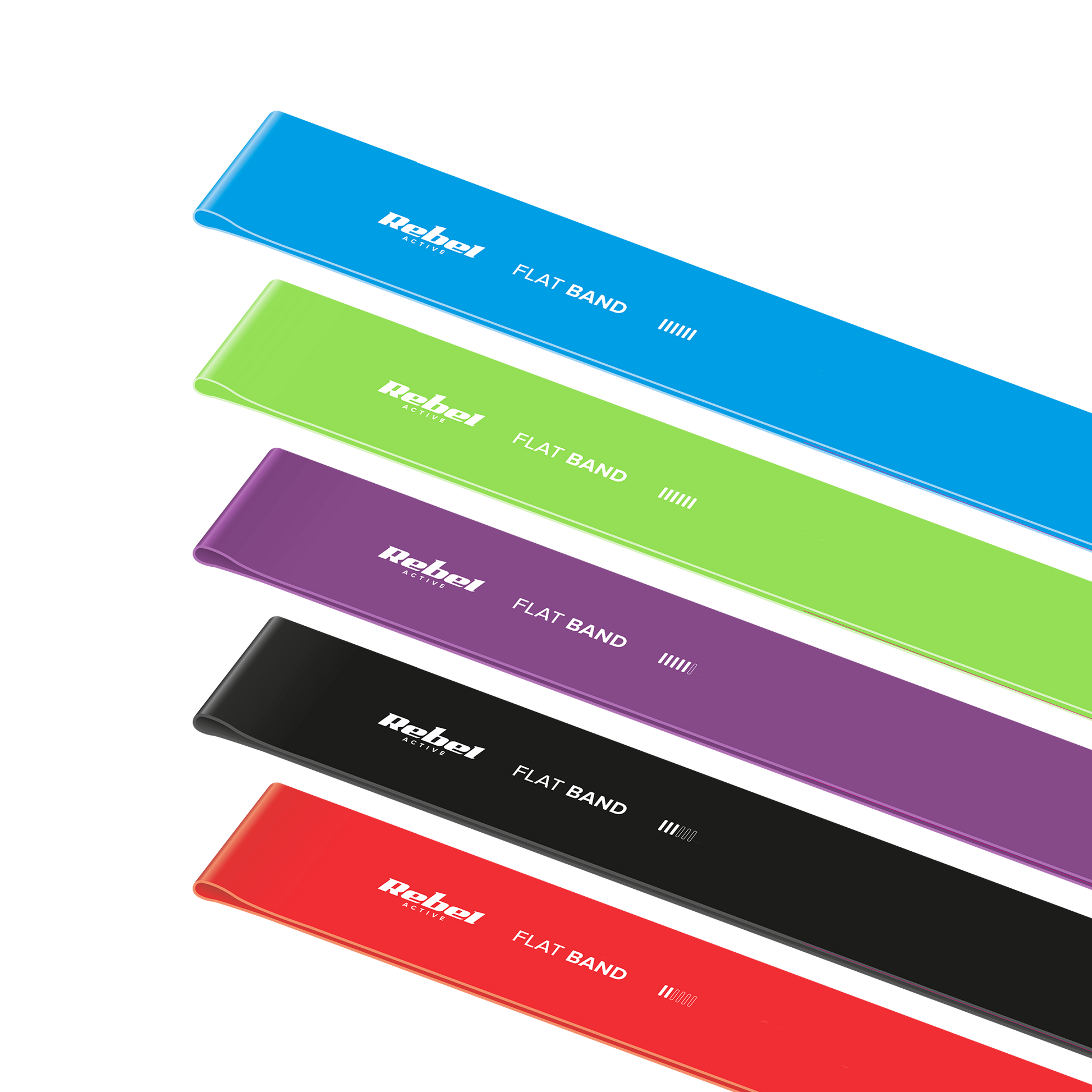 Rebel 2-meter TPE Exercise Band Set - Flat Band Ls-1, 1.5–11.5 kg, 5 bands, REBEL ACTIVE – image 2