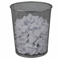 LEAN Office – Metal Office Trash Can, Round Mesh, Silver, 19 L – image 2