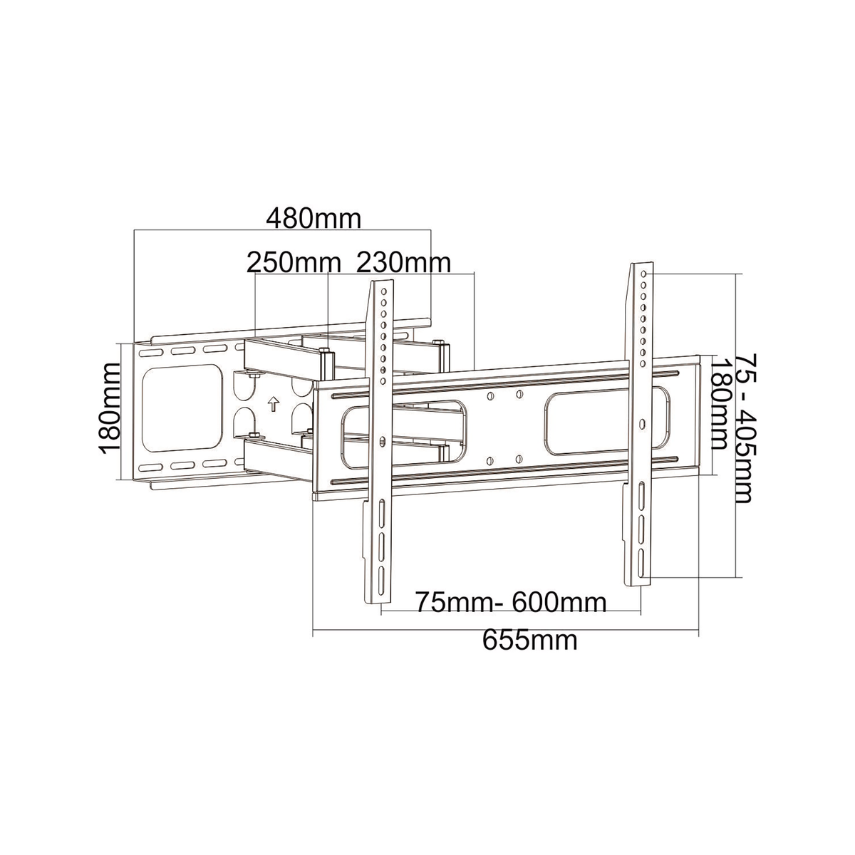 Cabletech Universal TV Mount for 37"-80" TVs with Vertical and Horizontal Adjustment (UPA36-466) – image 4