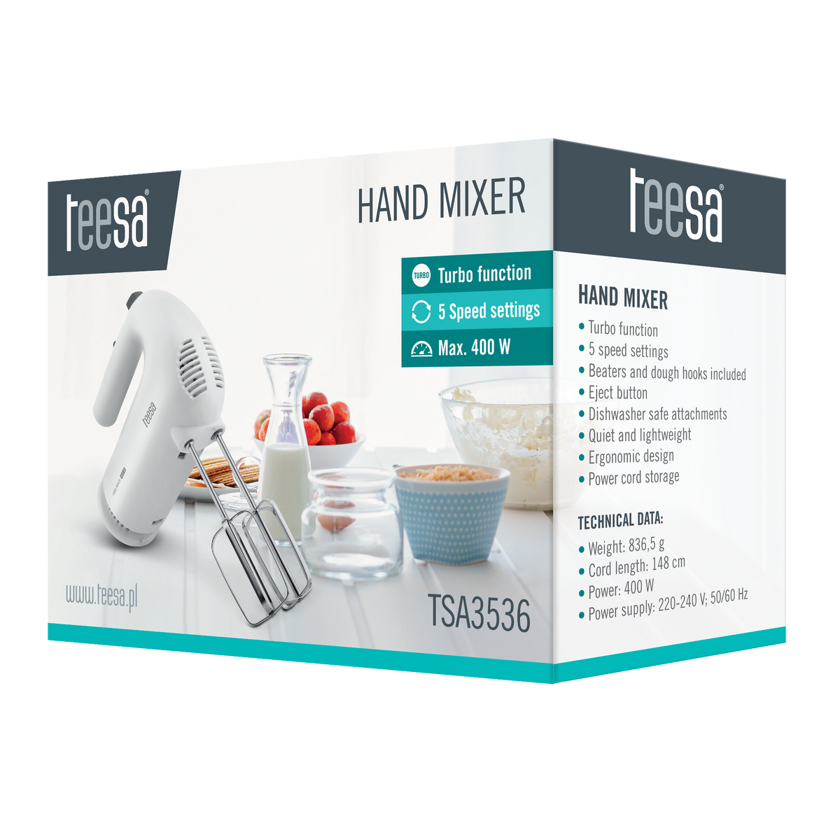 Teesa Mixers and Blenders – 400 W Hand Mixer – image 4