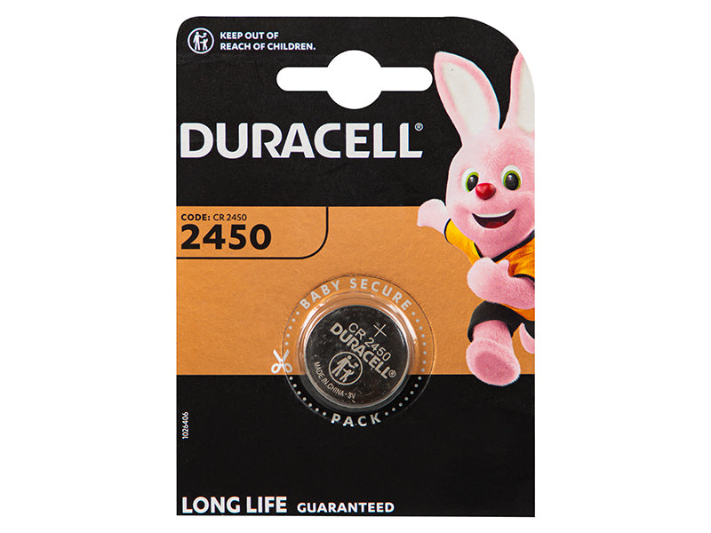 Blow 82-650# Duracell 3V CR2450 Lithium Battery, Blister Pack, 1 pc