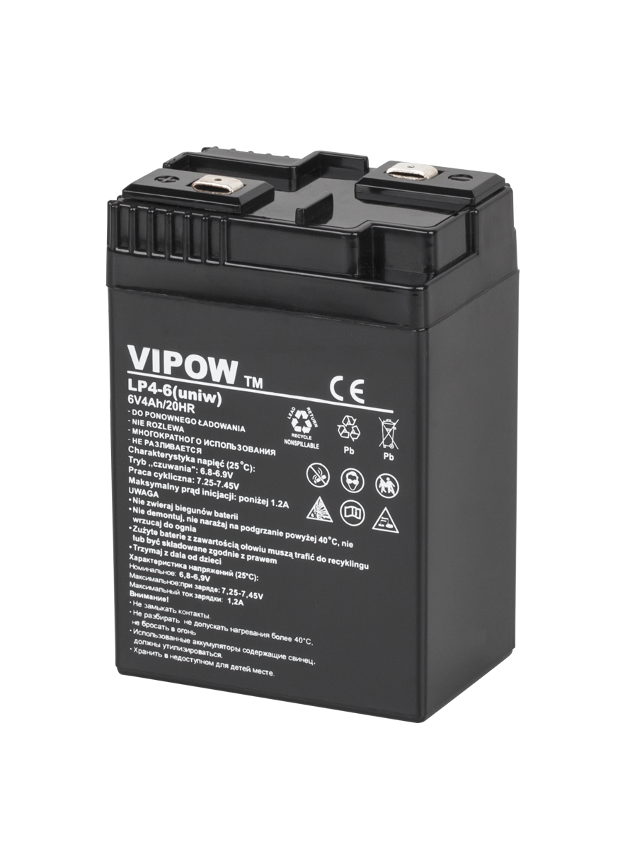 Vipow Gel batteries – VIPOW 6V 4Ah Gel Battery (universal)