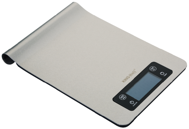 KINGHoff Kitchen scales – Kitchen scale, silver-colored, 5 kg, Kinghoff