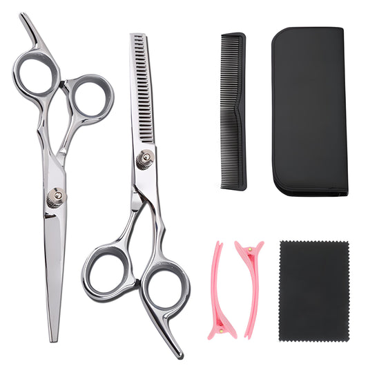 RTO XXL Hairdressing Set: Professional Thinning Shears for Hair and Beards, 7-Piece Set
