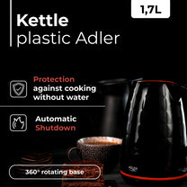 ADLER Electric kettles – AD 1277 black 1.7-liter plastic kettle – image 10