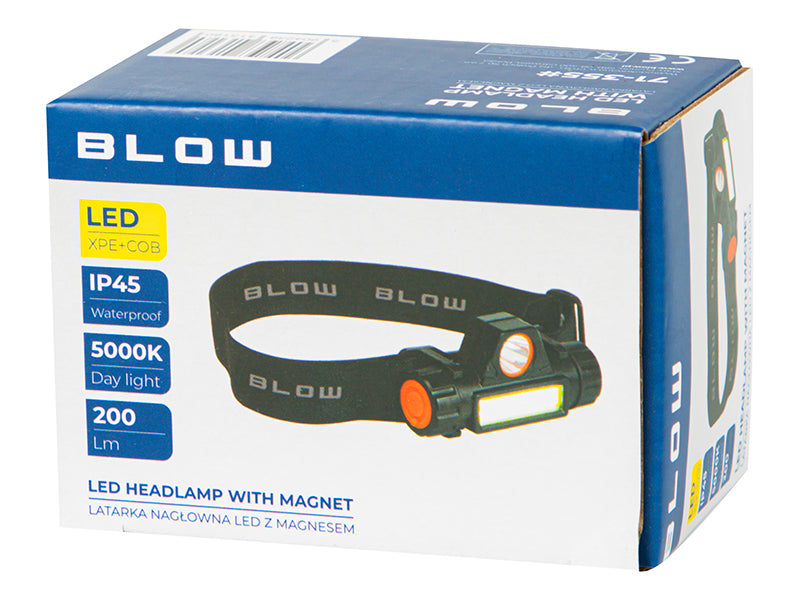 Blow Flashlights, hand lamps, headlamps, tourist – 71-355# LED Headlamp with Magnet – image 4