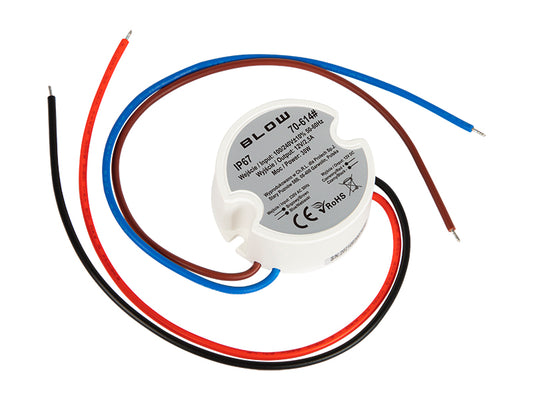 Blow 70-614# 12 V/2.50 A 30 W flush-mount switching power supply, plastic