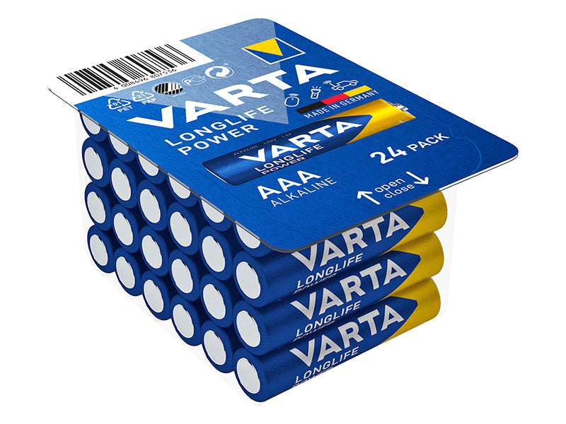 Blow 82-540# AAA 1.5 V LR3 Varta LongLife Power Alkaline Batteries, 24-pack