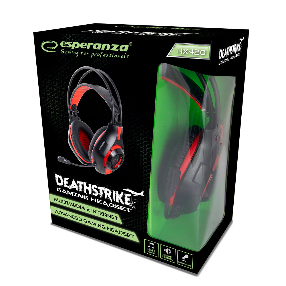 Esperanza Over-ear – EGH420R Esperanza Deathstrike Red Gaming Headset with Microphone – image 4