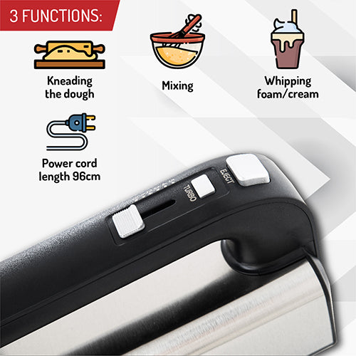 Mixers and Blenders – AD 4225 Stainless Steel Hand Mixer - Carlat