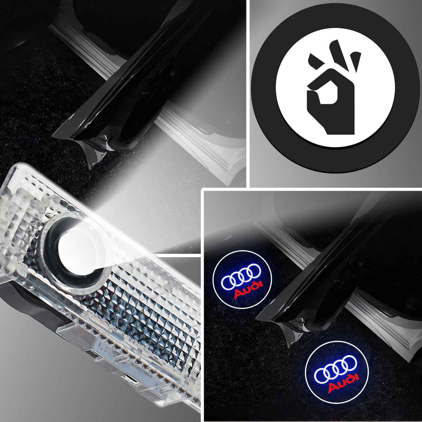RTO LED Logo Projector for Audi A3, A4, A5, A6, A7, A8, Q3, Q5, Q7, R8, TT, HD—20+ Designs - MR151 – image 3