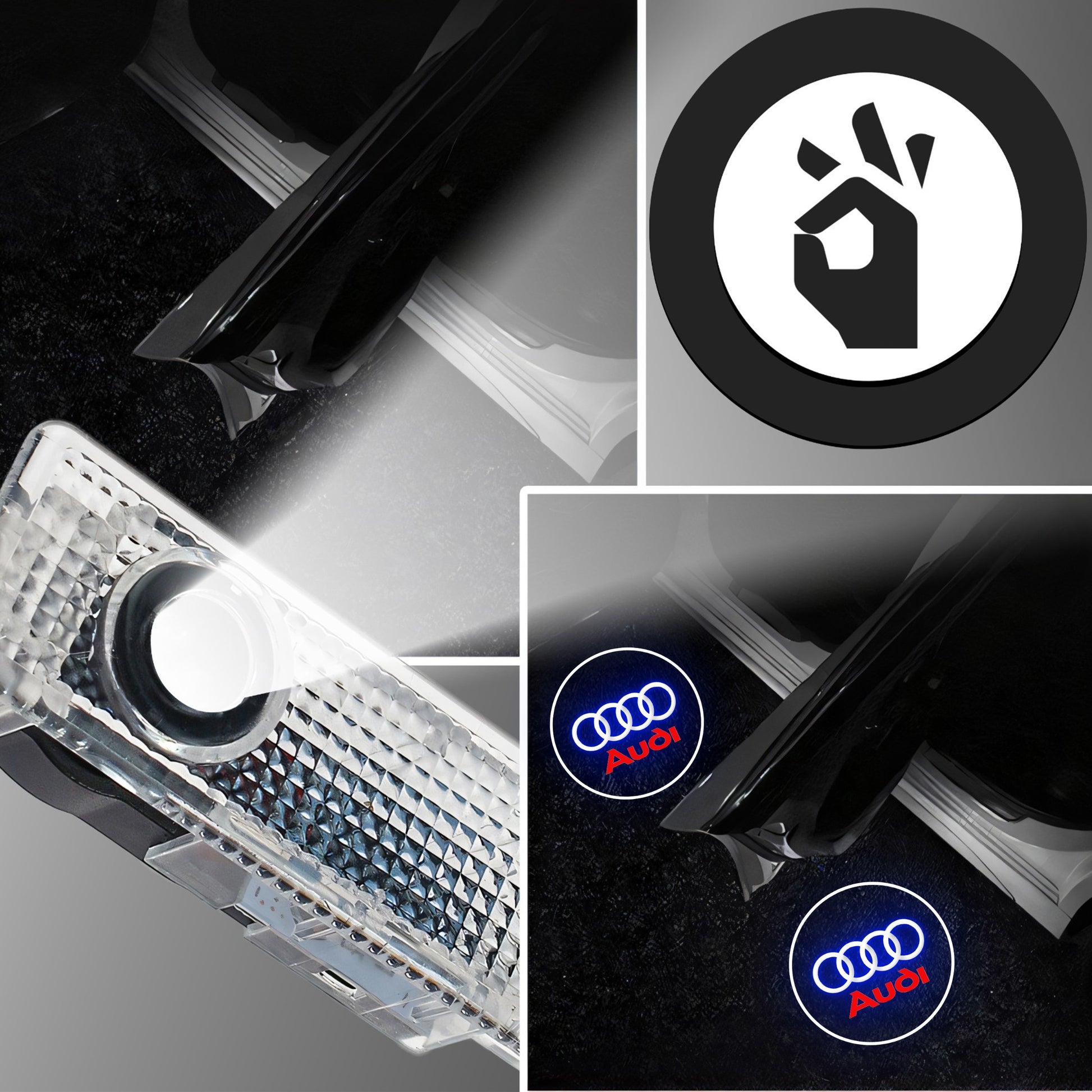 RTO LED Logo Projector for Audi A3, A4, A5, A6, A7, A8, Q3, Q5, Q7, R8, TT, HD—20+ Designs - MR151 – image 3
