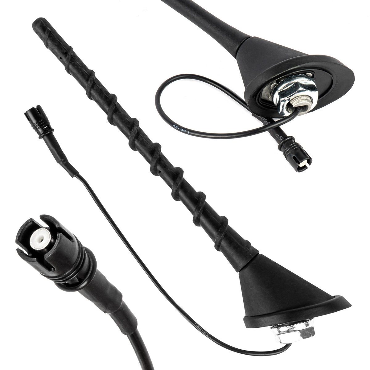 AMiO Universal Car Antenna, Whip Mast with Amplifier, Raku-2 ANT09 AMIO-04153