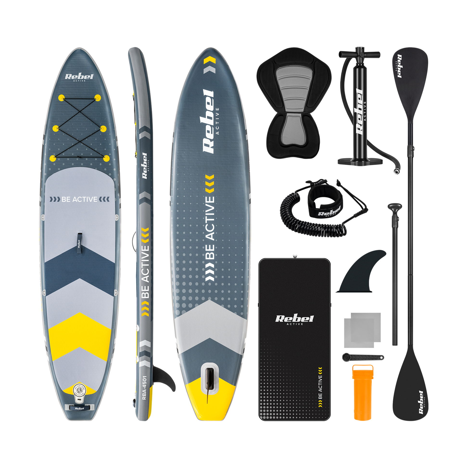 Rebel Inflatable – REBEL ACTIVE SUP Board with Seat, 350x81x15, Set RBA4501