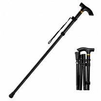 LEAN Folding, Adjustable, Aluminum Telescopic Walking Cane for Seniors, Black, 85–95 cm – image 4
