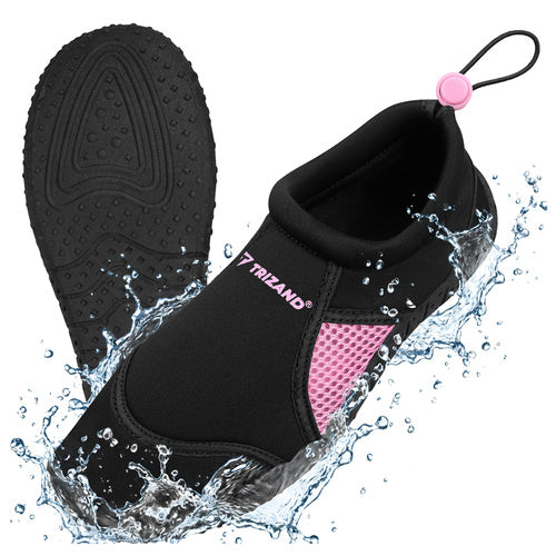 TRIZAND Black and Pink Water Shoes - Size 37, 5 mm, Trizand