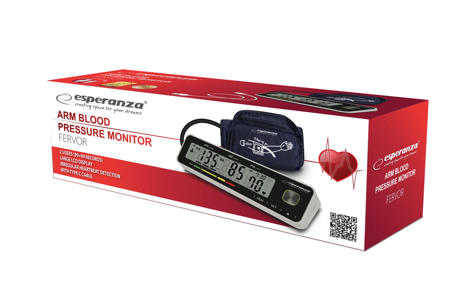 Esperanza Blood Pressure Monitors – ECB009 Esperanza Fervor Upper-Arm Blood Pressure Monitor – image 4