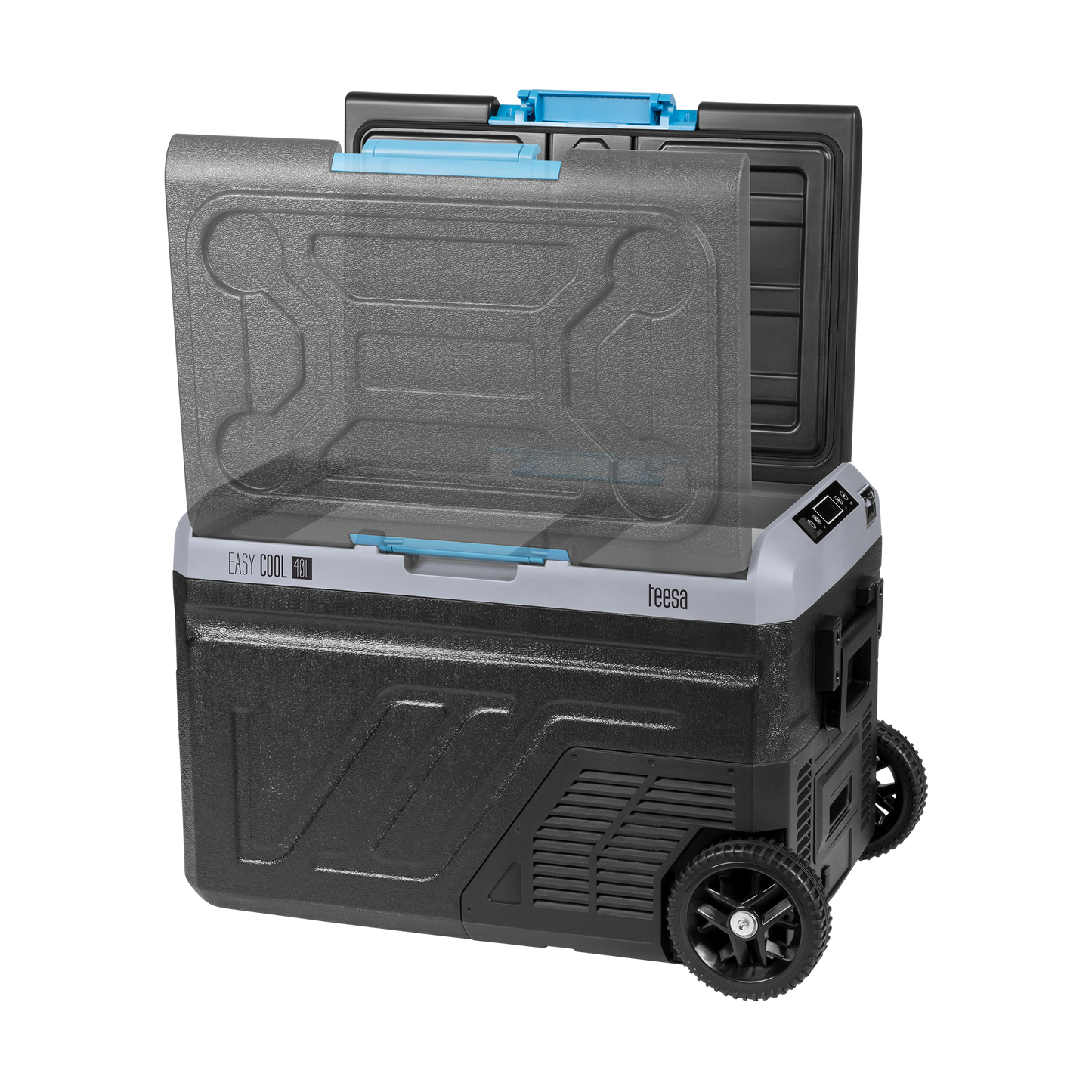 Teesa TEESA Professional Compressor-Powered Portable Refrigerator with Freezing Function, 40L, DC 12/24, AC 230V, battery-powered option, large wheels and a sturdy handle, Bluetooth, two compartments – image 2