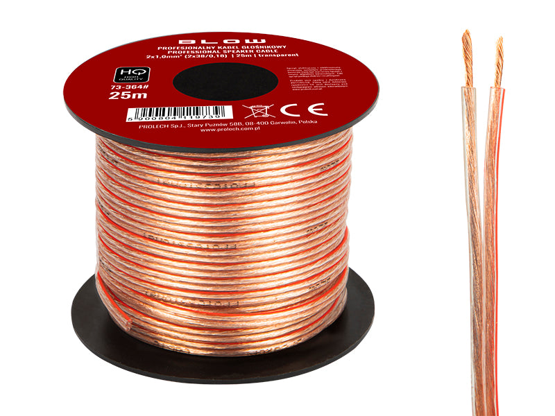 Blow Speaker Cables – 73-364# Speaker wire, 2x1.00 mm, clear, 25 m