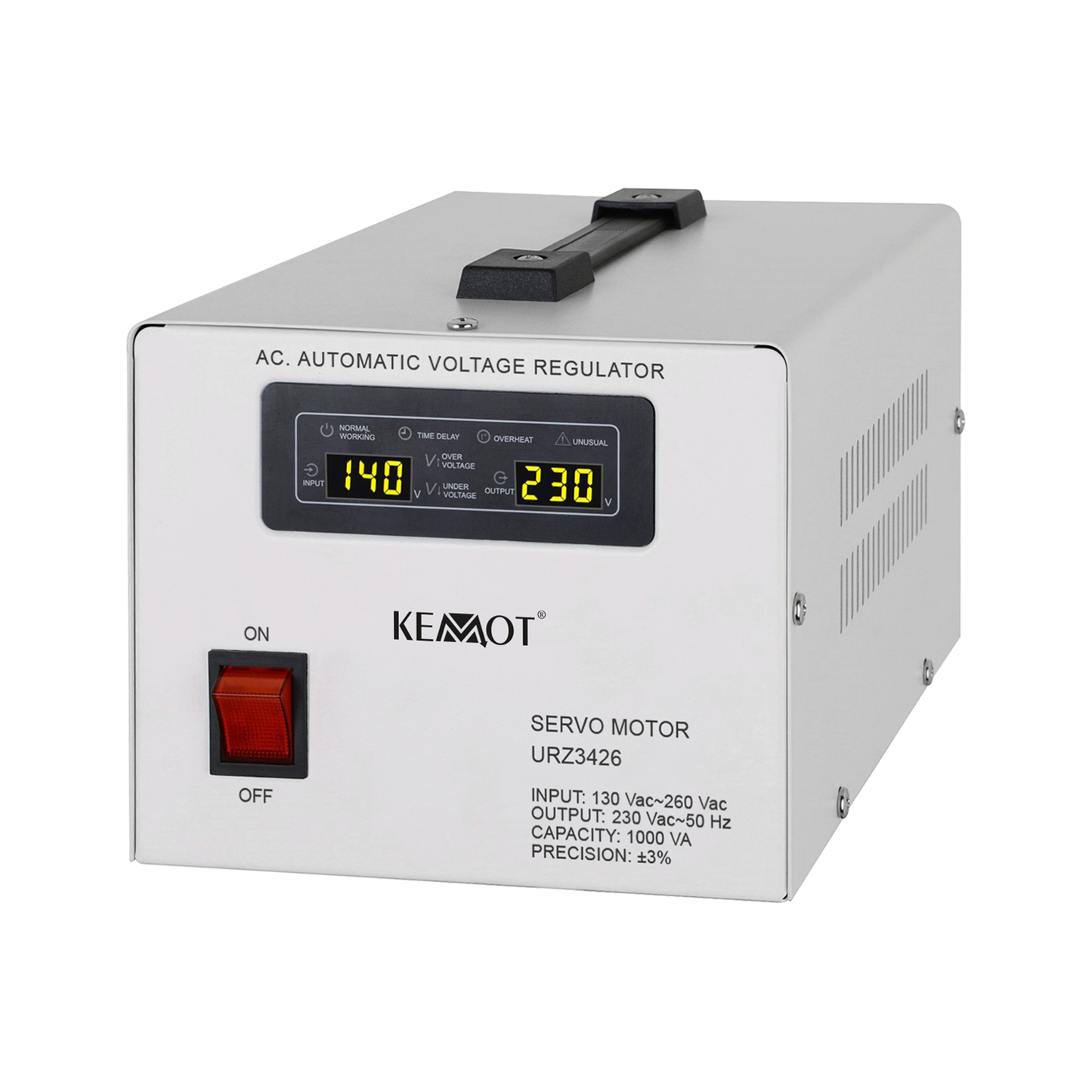 Kemot Voltage Stabilizers – KEMOT MSER-1000 Automatic Voltage Stabilizer (1000 VA, servomotor)
