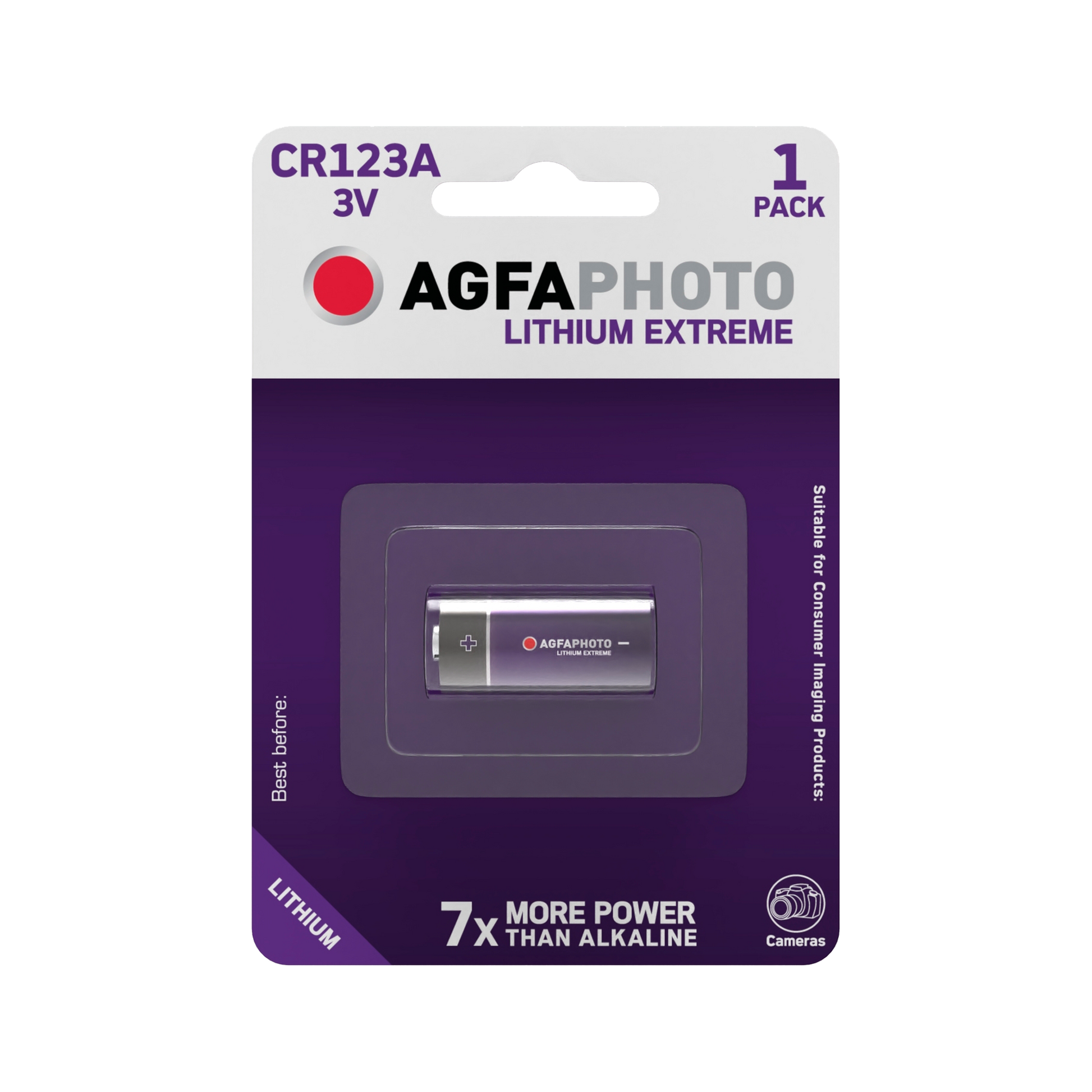 AGFA Alkaline, coin-cell, and – AgfaPhoto CR123 Battery, 1 per blister pack