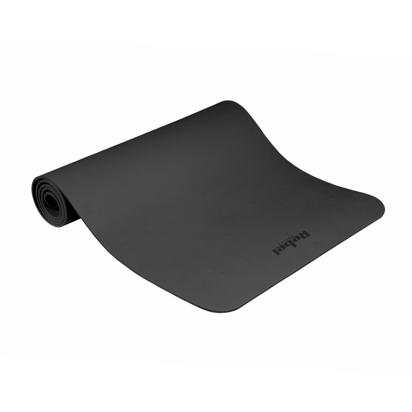 Rebel Exercise mat for yoga, Pilates, and fitness, 183x61 cm, 6 mm thick, TPE material, black, REBEL ACTIVE
