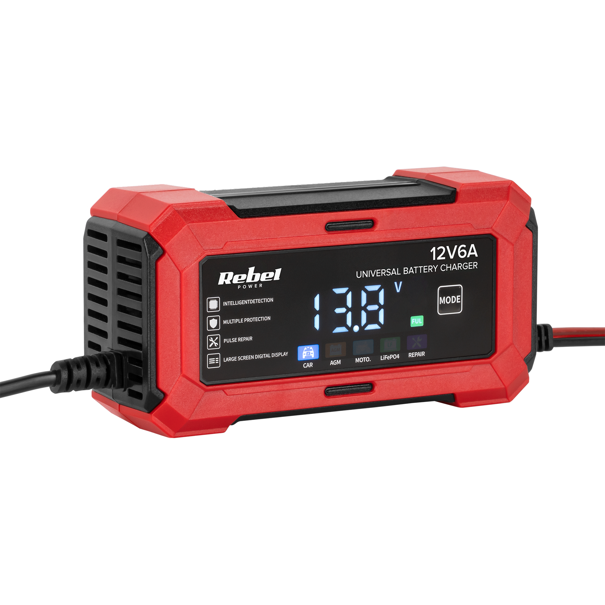 Rebel Universal Charger for AGM/LifePo4 Gel Batteries (2–100 Ah)
