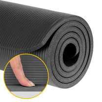 Rebel Exercise mat for yoga, Pilates, and fitness, 183x61 cm, 1.5 cm thick, NBR material, black, REBEL ACTIVE – image 4