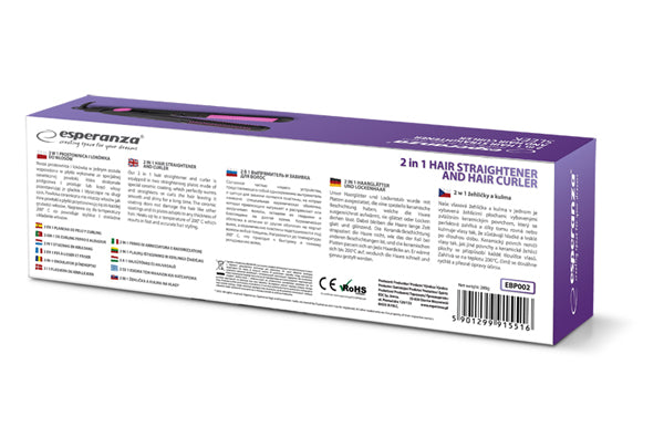 Esperanza Hair Straighteners – EBP002 Esperanza Sleek Hair Straightener and Curler – image 3
