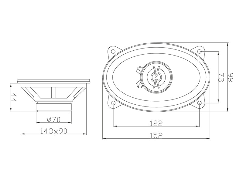 Blow Car Speakers – 0960# Blow WH-4616 4x6" 2-way car speaker set – image 2