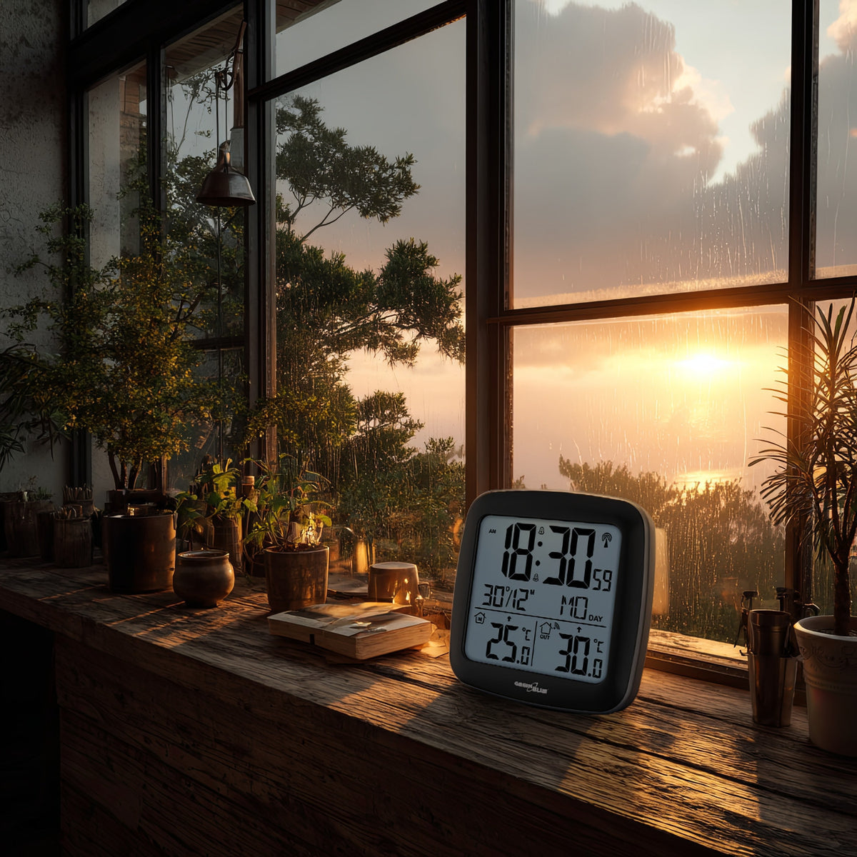 GreenBlue GreenBlue Wireless Weather Station, with DCF System, Calendar, Alarm, GB542 – image 9