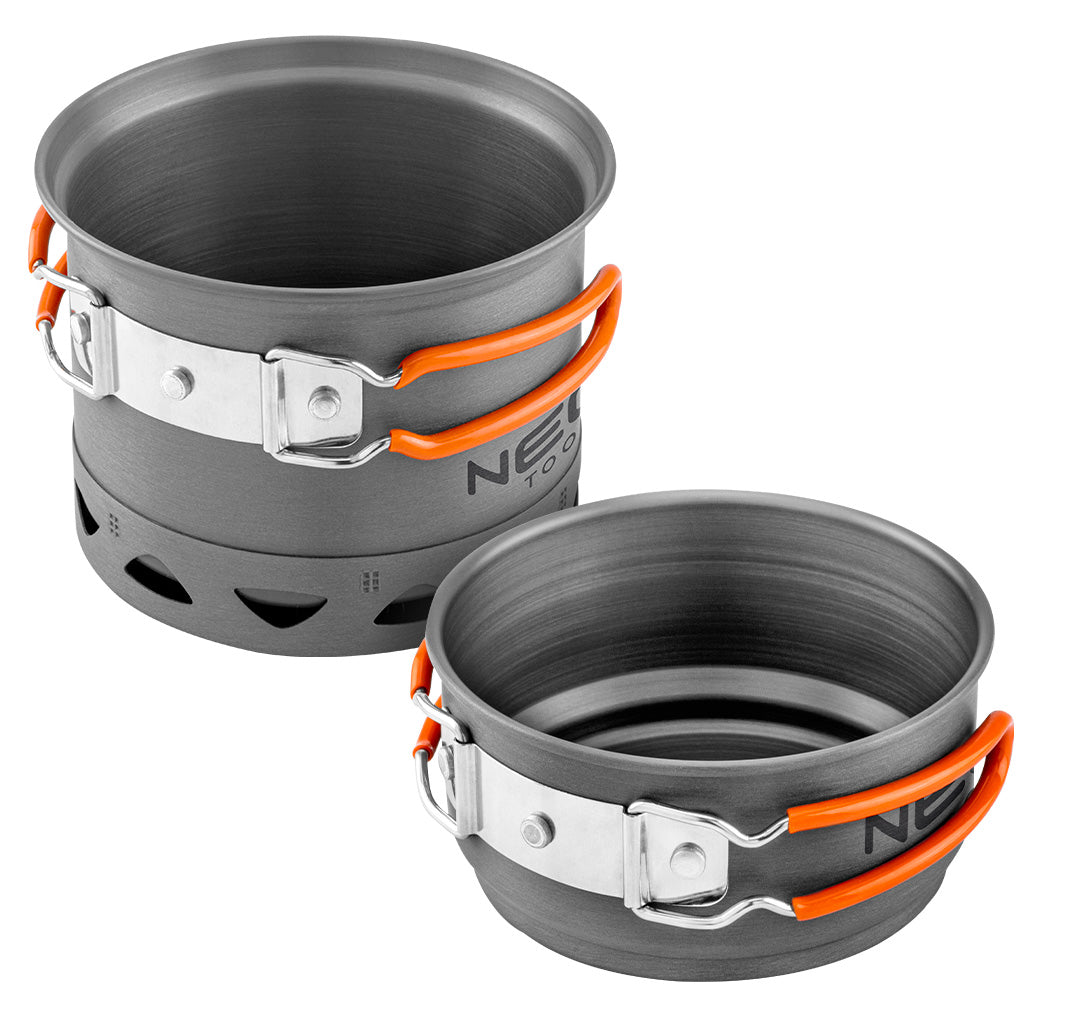 NEO TOOLS 2 in 1 tourist pots with heat sink + bag – image 2