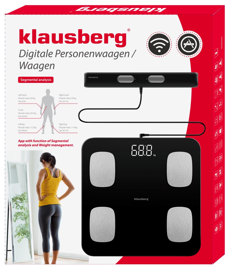 Klausberg Bathroom Scale with Handle, Electronic, Black, Precise Body Composition Analysis, Klausberg, KB-7852 – image 8