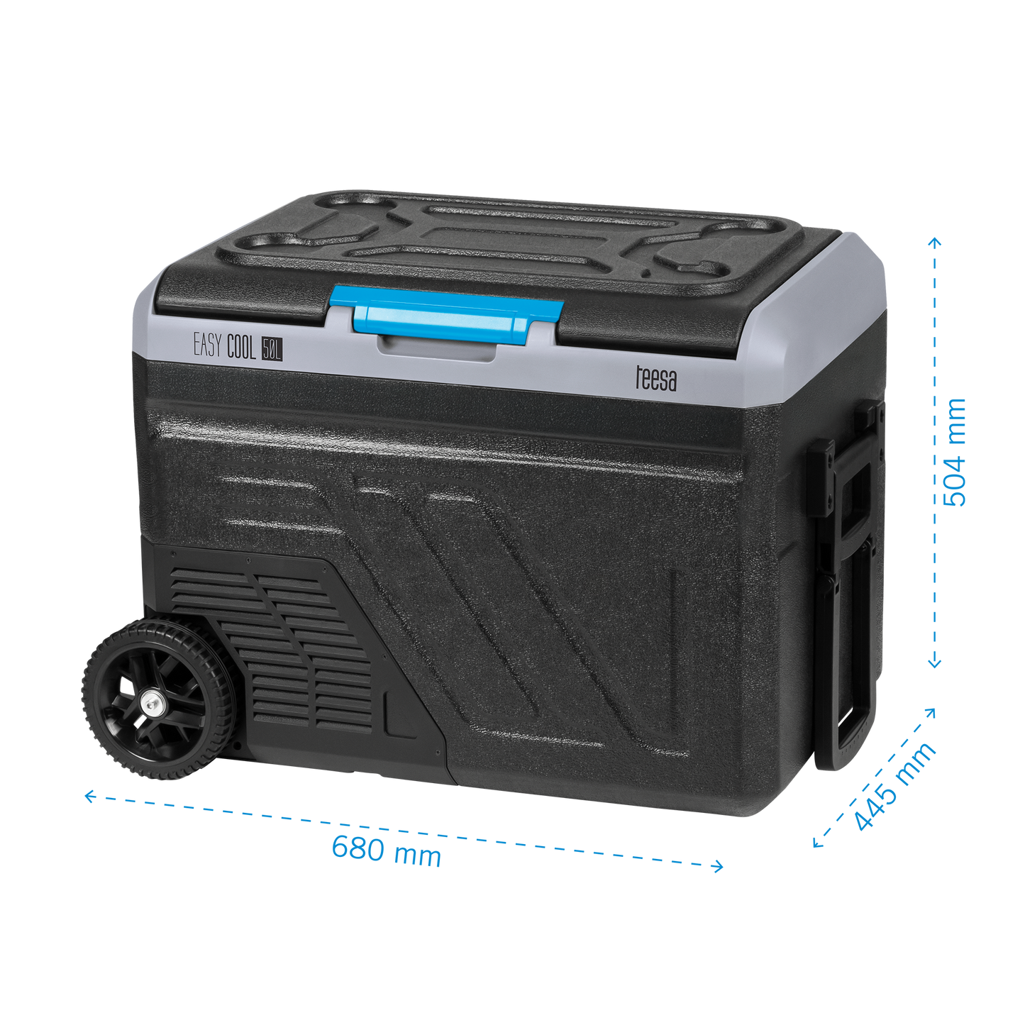 Teesa TEESA Professional Compressor-Based Portable Refrigerator with Freezing Function, 50L, DC 12/24 V, AC 230 V, large wheels and a sturdy handle, Bluetooth, battery-powered option – image 2
