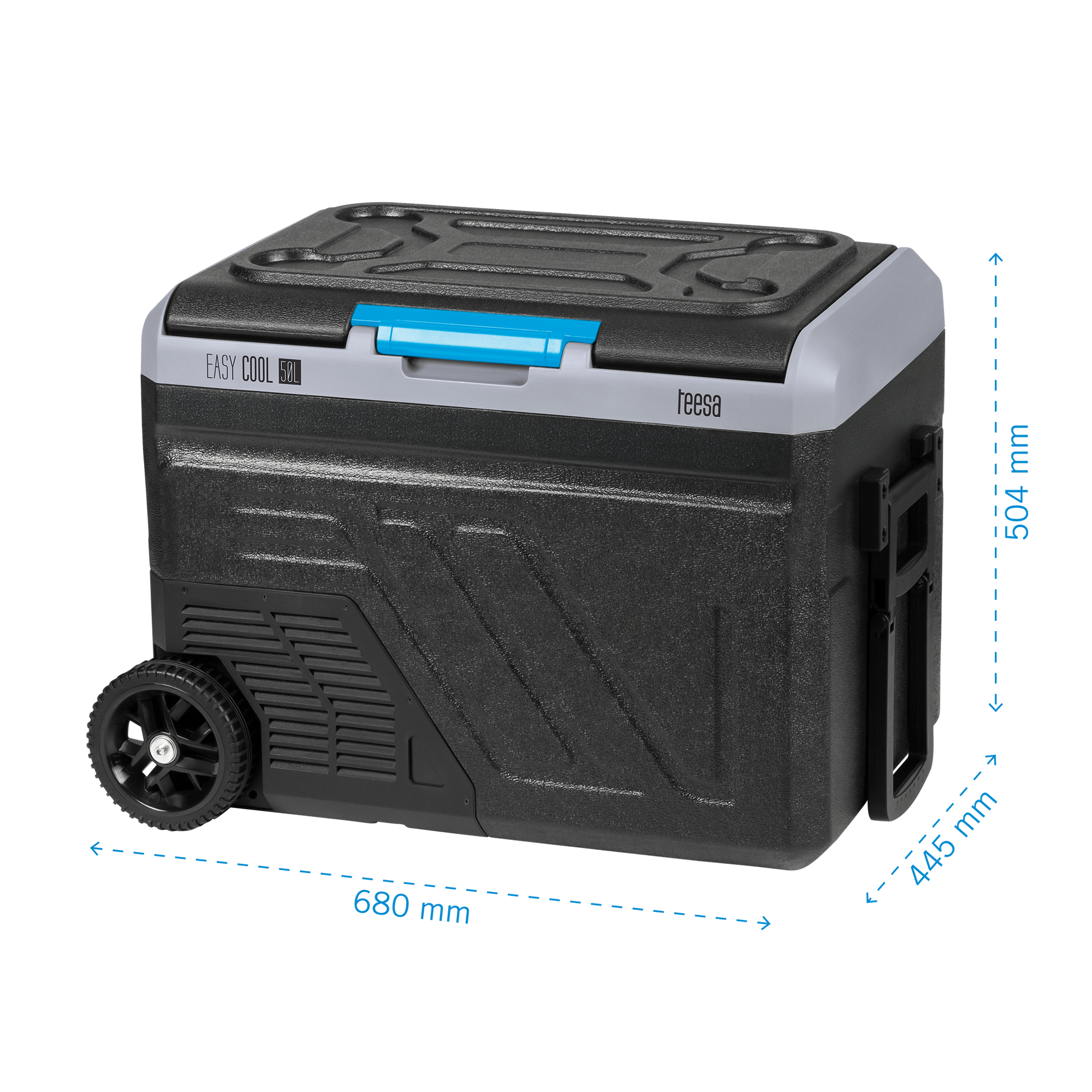 Teesa TEESA Professional Compressor-Based Portable Refrigerator with Freezing Function, 50L, DC 12/24 V, AC 230 V, large wheels and a sturdy handle, Bluetooth, battery-powered option – image 2