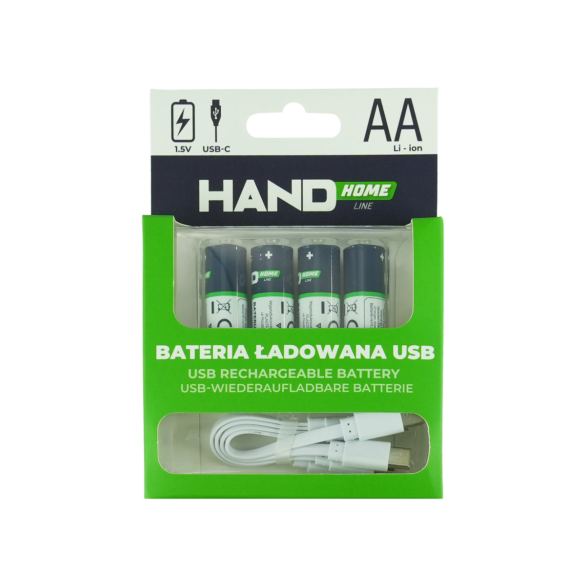 PLASTROL Rechargeable batteries – USB-C rechargeable battery, 2600 mWh, 4 AA batteries