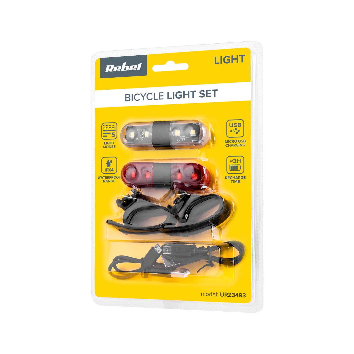 Rebel Bicycle parts and – Set of bicycle lights (with USB cable) – image 4