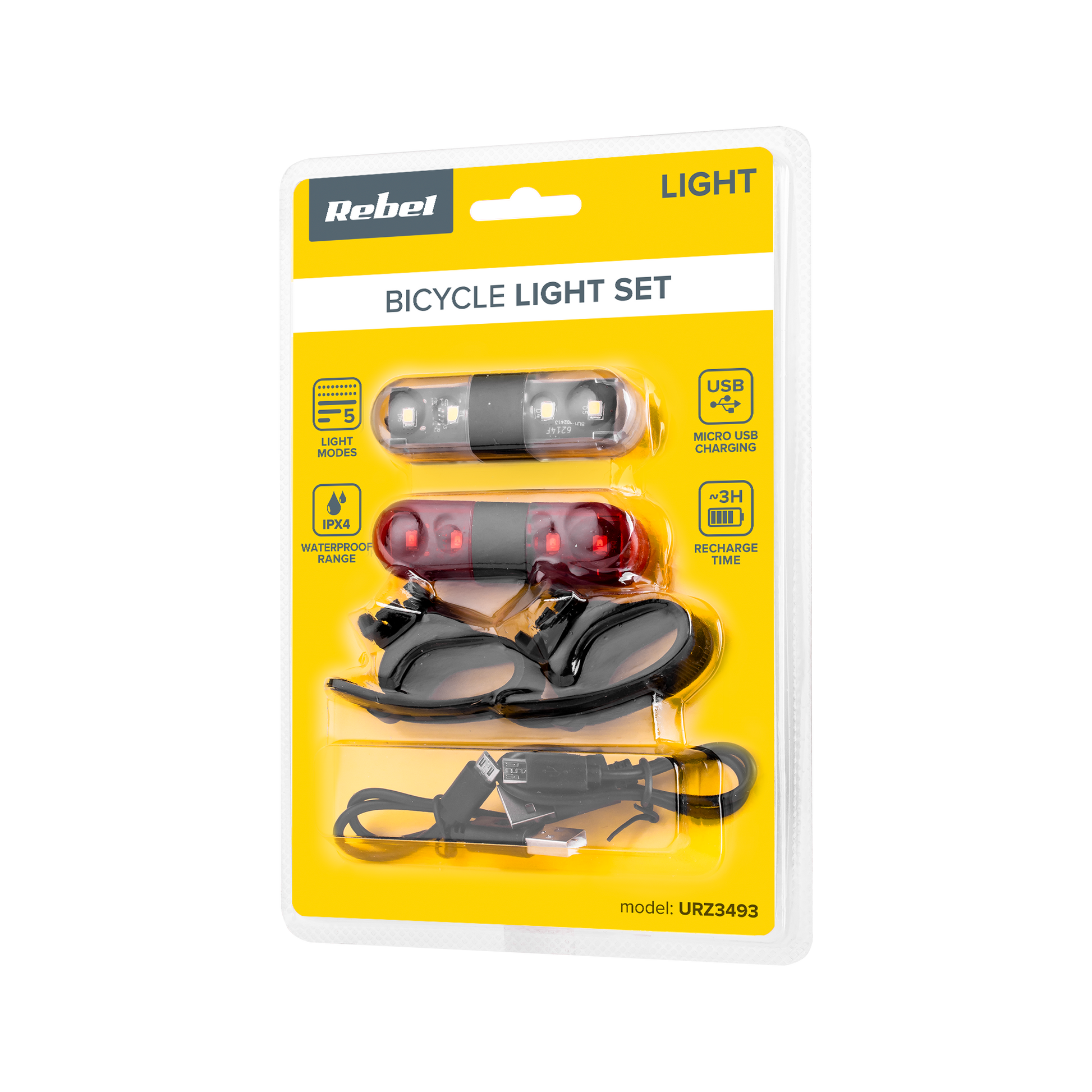Rebel Bicycle parts and – Set of bicycle lights (with USB cable) – image 4