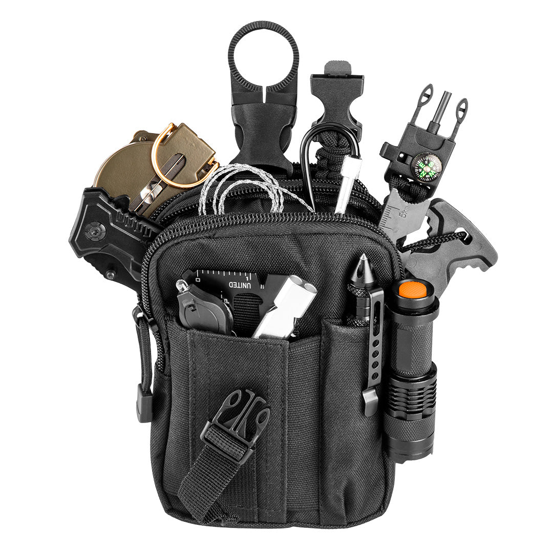 NEO TOOLS Survival (gloves, fire starters – 14-in-1 Survival Kit in a Pouch