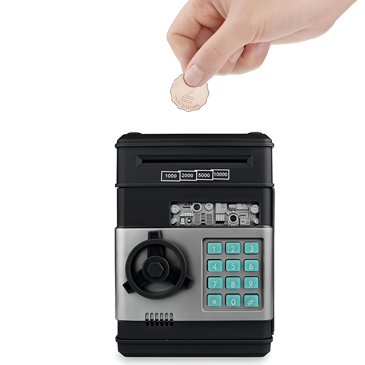 RTO Coin Piggy Bank Safe for Coins, ATM, and Paper Money + PIN - o623 – image 2