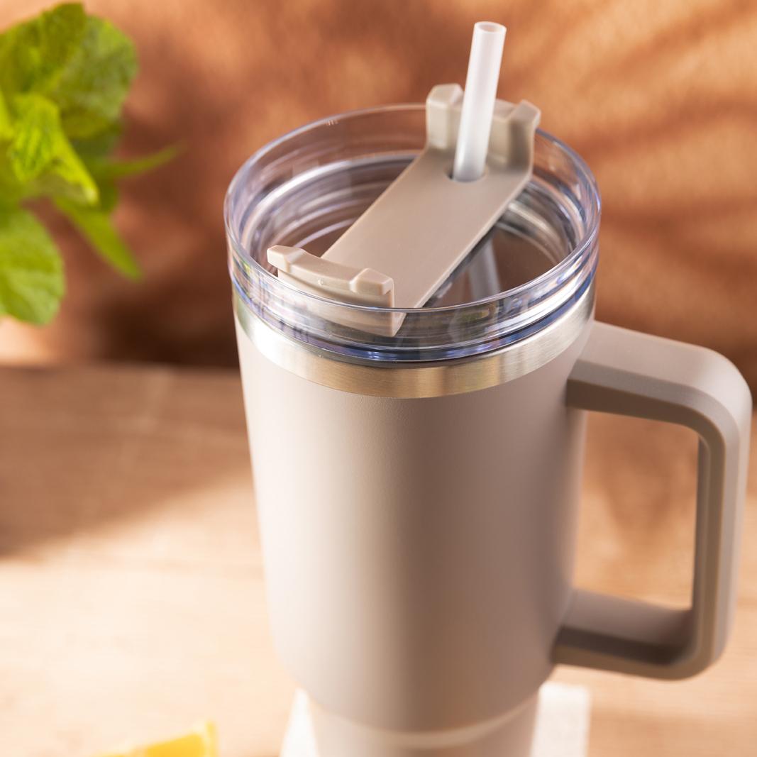 Klausberg Insulated mug with straw, gray, 1100 ml, stainless steel, Klausberg, KB-7943 – image 3