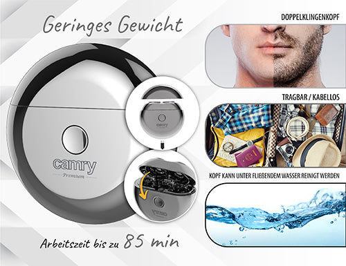CAMRY Shavers – CR 2938 Travel Shaver with 2 Heads and USB – image 7