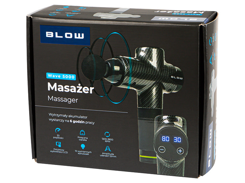 Blow 44-340# Blow Wave 4000 Massage Gun + 10 Attachments + Carrying Case – image 20