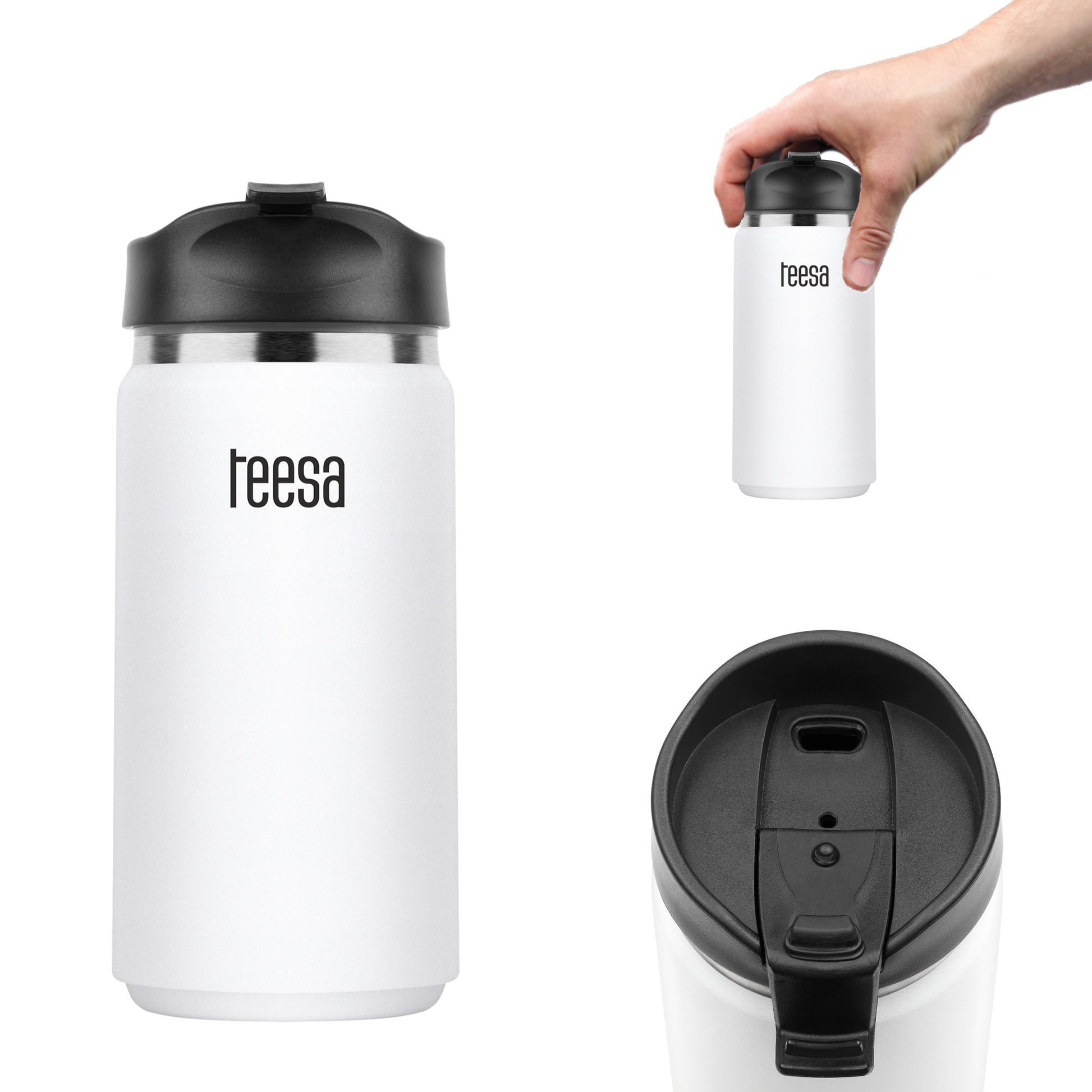 Teesa Thermal mugs, thermoses and bottles – TEESA thermal mug 350ml white – image 4