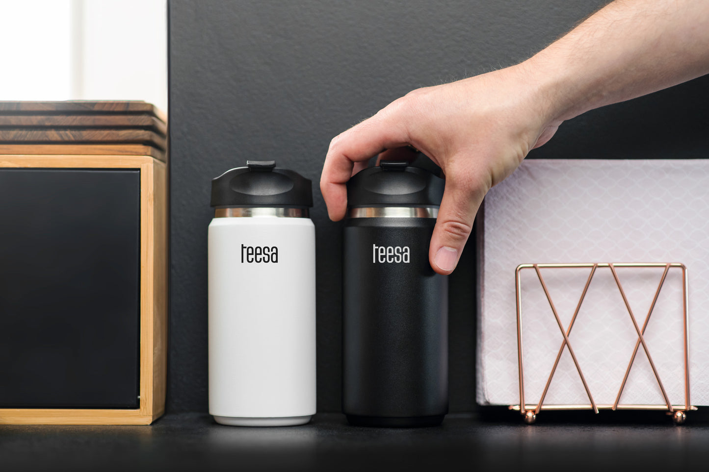 Teesa Thermal mugs, thermoses and bottles – TEESA thermal mug 350ml white – image 3