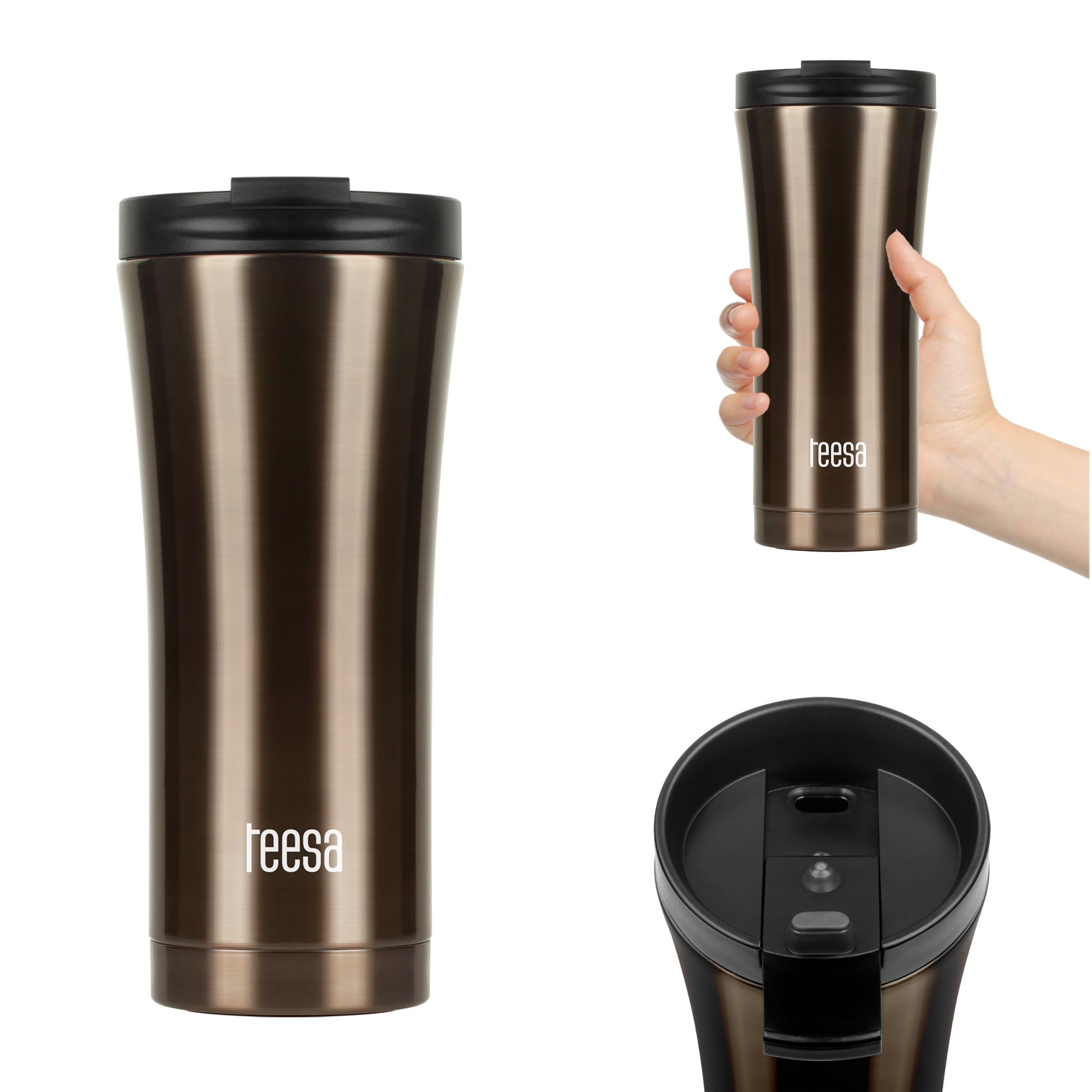Teesa Thermal mugs, thermoses and – TEESA thermal mug 500ml dark brown – image 4