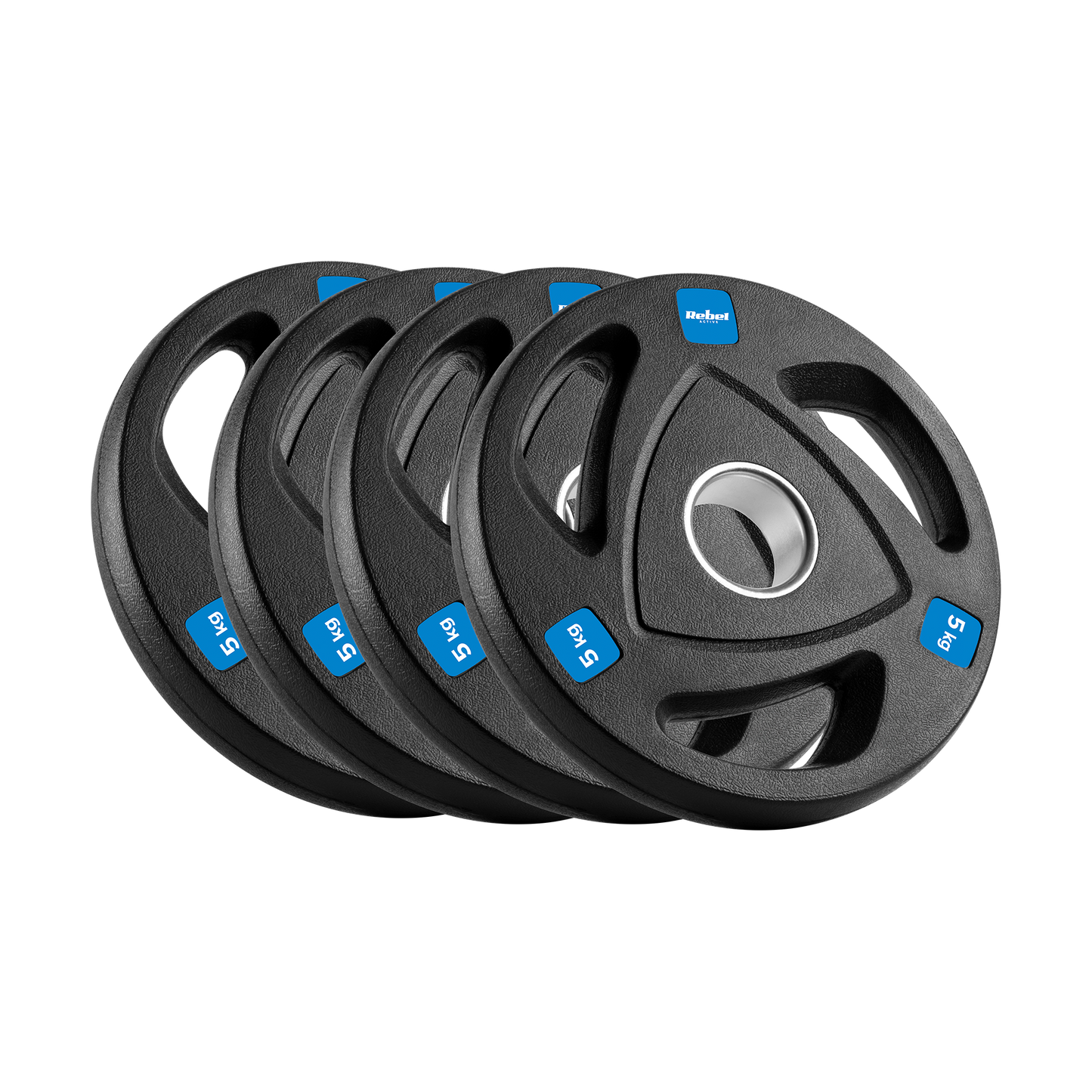 Rebel Rubber-coated cast iron Olympic weights, set of 4x5 kg, 51 mm hole, REBEL ACTIVE